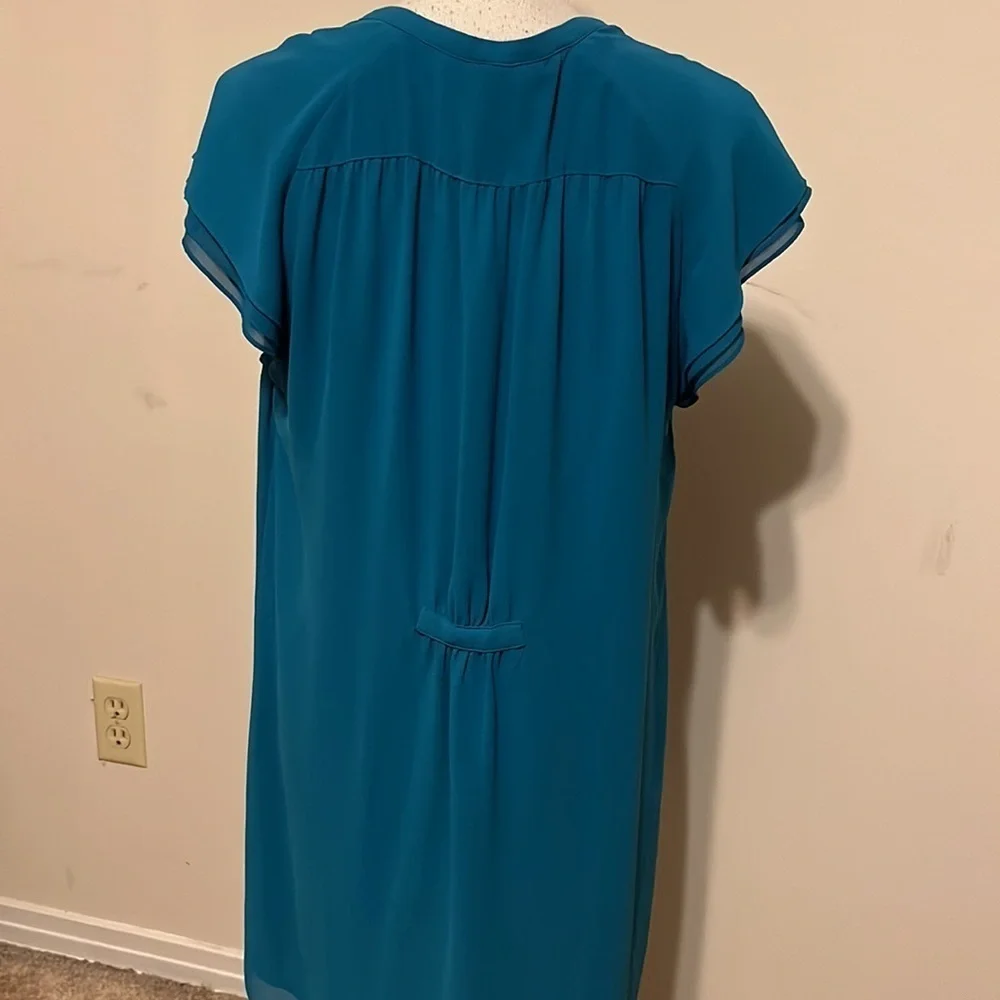 H M  teal blue dress, butterfly sleeves. . Sz14
